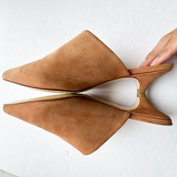 Jenni Kayne Walnut Brown Oiled Leather Kitten Heel Mule Size 36 - Picture 11 of 16